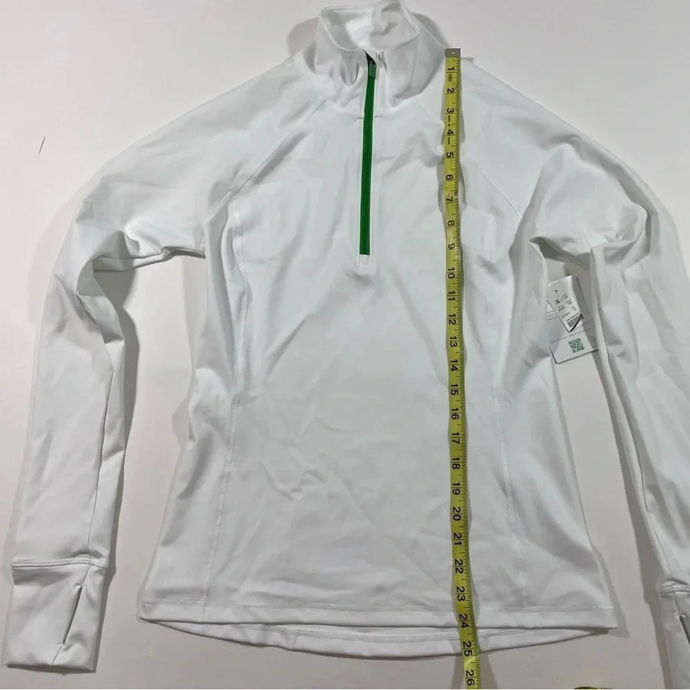 New J Crew Cloudstretch Half Zip Pullover Shirt White Green - Picture 8 of 8